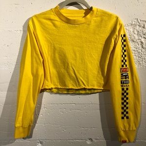 Vans “Off the Wall” Small Yellow Crop Long-sleeve